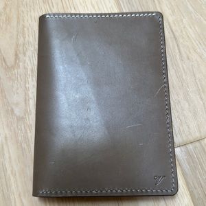 3/$20 Leather passport holder with initial V